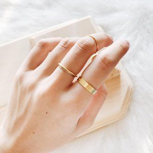 Priscilla Ma Gold Plated Stainless Steel Ring